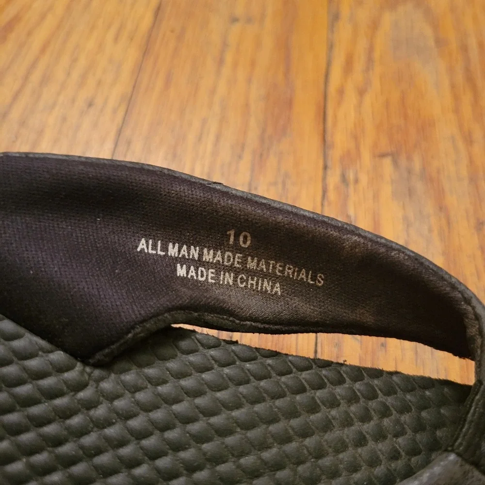 Speedo 10 Wedge Flip Flops Black Platform Thong Sandals Summer Beach Y2K